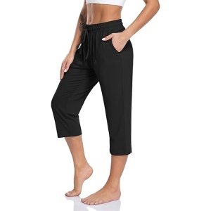 TARSE Women's Stretch Joggers Athletic Sweatpants with Pockets Comfy Drawstring Elastic Waist Tapered Lounge Pants